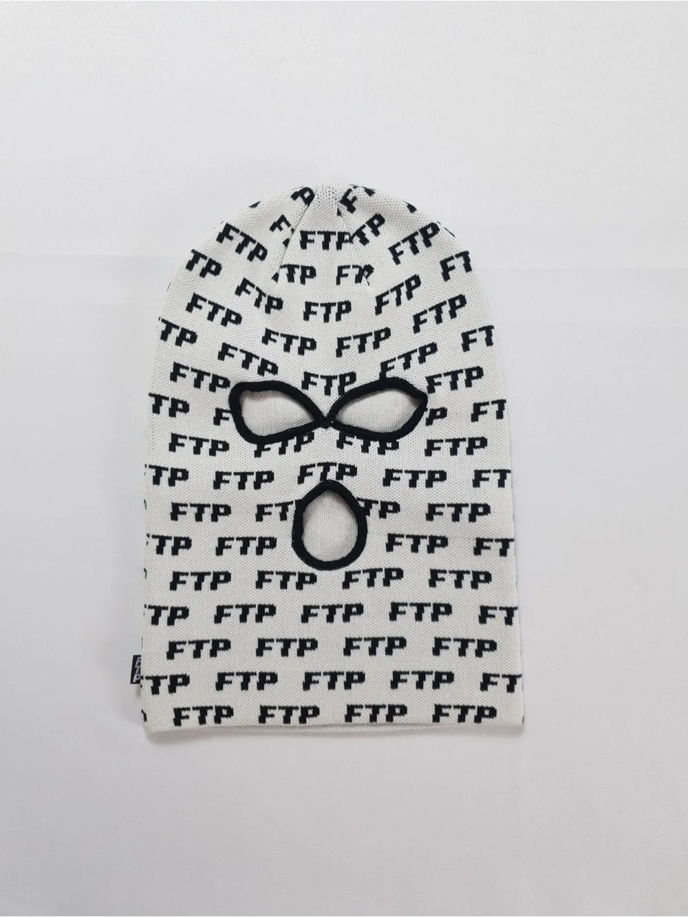 FTP F*ckThePopulation All Over Logo Ski Mask Shiesty White Brand New - FW24